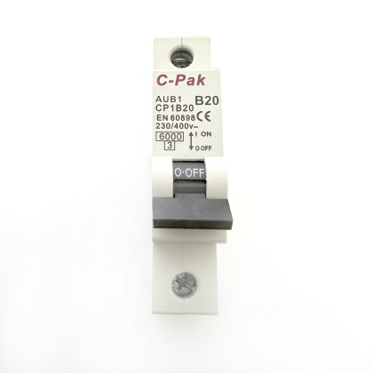 C-Pak AUB1 CP1B20 B20 20A 20 Amp MCB Circuit Breaker Type B
